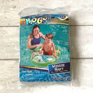 Bestway Kiddie Raft Float Pool Green Fish Print Swim Floatie Kids New in Bag